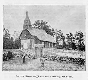Historical wooden church in Ruhnu